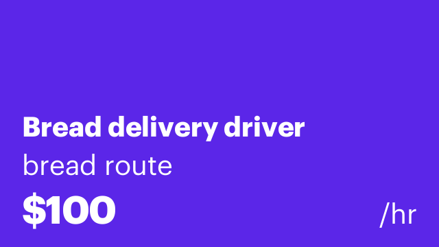 Bread delivery driver