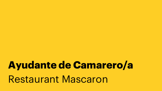 Ayudante de Camarero/a