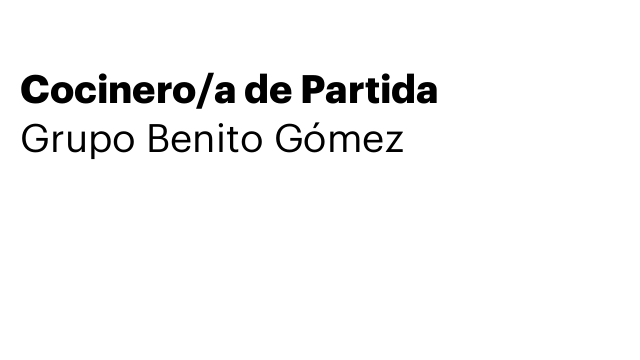 Cocinero/a de Partida
