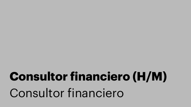 Consultor financiero (H/M)