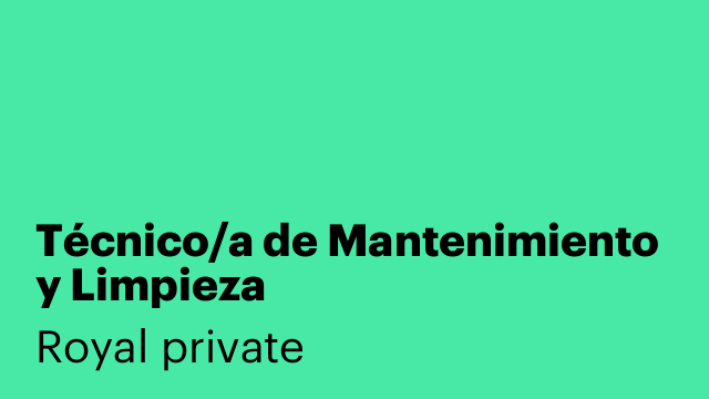 Técnico/a de Mantenimiento y Limpieza