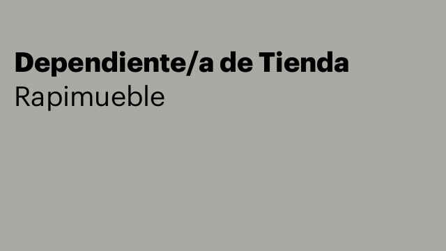 Dependiente/a de Tienda
