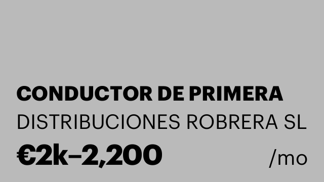 CONDUCTOR DE PRIMERA