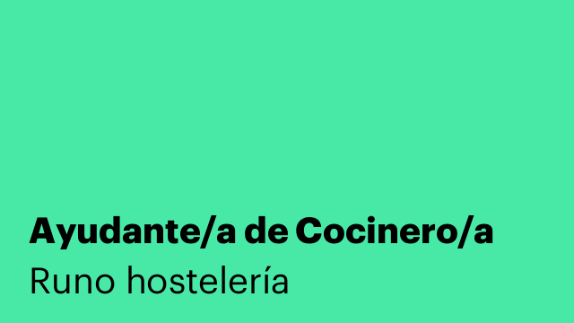 Ayudante/a de Cocinero/a