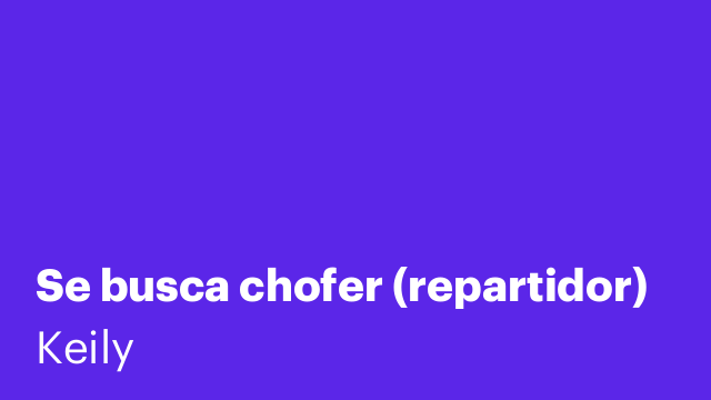 Se busca chofer (repartidor)