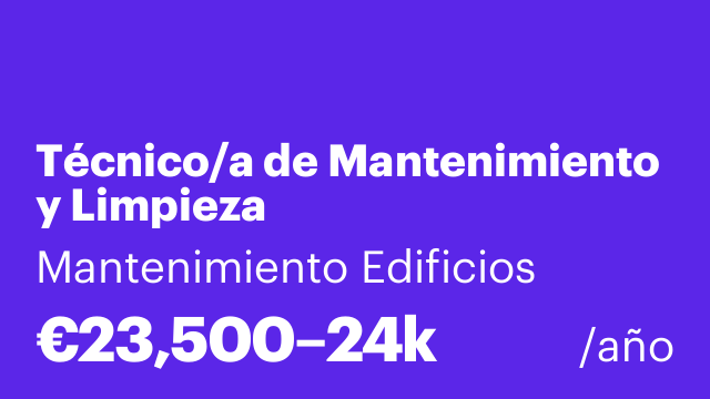 Técnico/a de Mantenimiento y Limpieza
