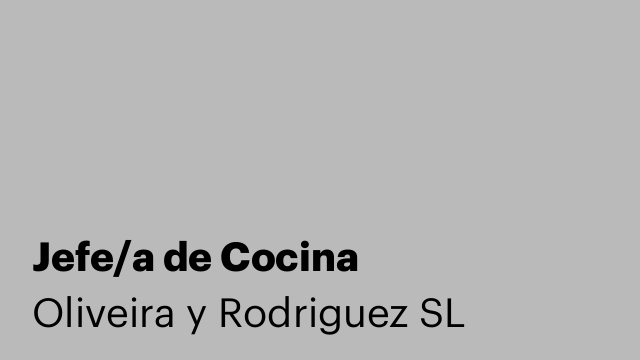 Jefe/a de Cocina