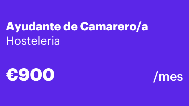 Ayudante de Camarero/a