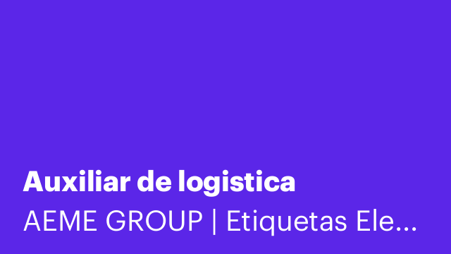 Auxiliar de logistica