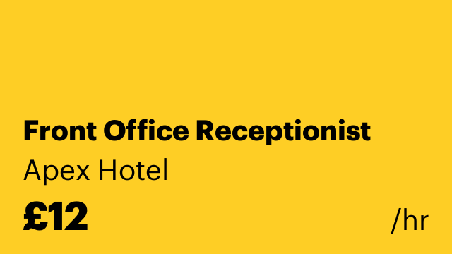 Front Office Receptionist