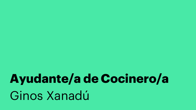 Ayudante/a de Cocinero/a