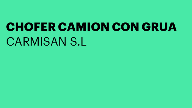CHOFER CAMION CON GRUA