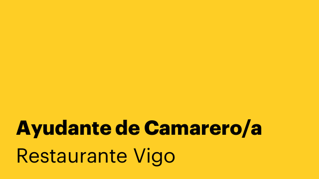 Ayudante de Camarero/a