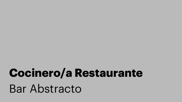 Cocinero/a Restaurante