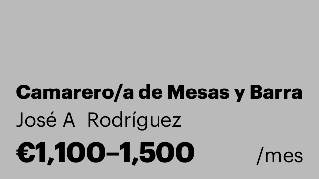 Camarero/a de Mesas y Barra