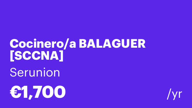 Cocinero/a BALAGUER [SCCNA]