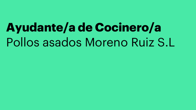 Ayudante/a de Cocinero/a