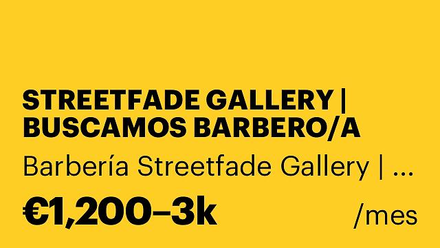 STREETFADE GALLERY | BUSCAMOS BARBERO/A PROFESIONA