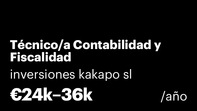 Técnico/a Contabilidad y Fiscalidad