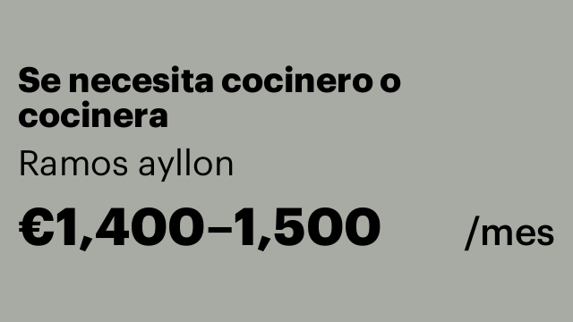 Se necesita cocinero o cocinera