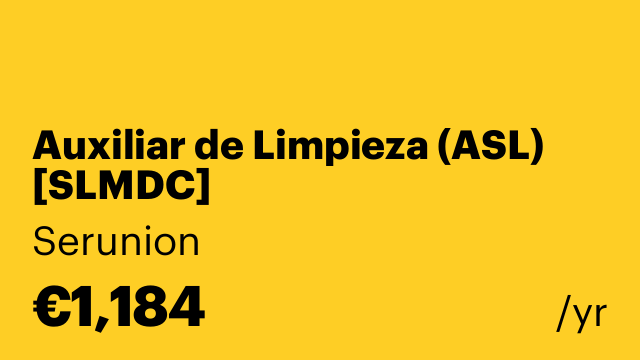 Auxiliar de Limpieza (ASL) [SLMDC]