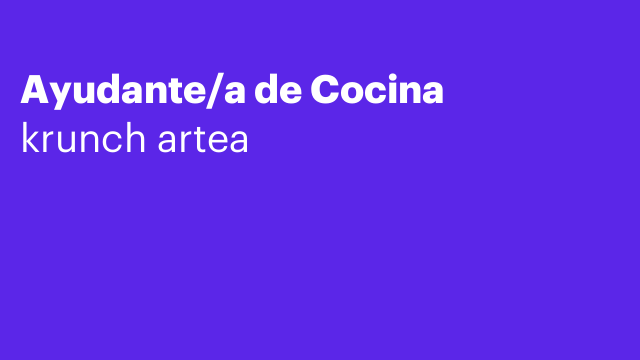 Ayudante/a de Cocina