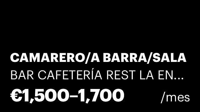 CAMARERO/A BARRA/SALA
