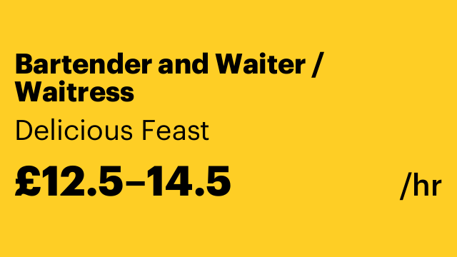 Bartender and Waiter / Waitress