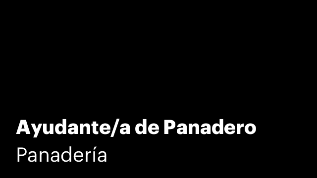 Ayudante/a de Panadero