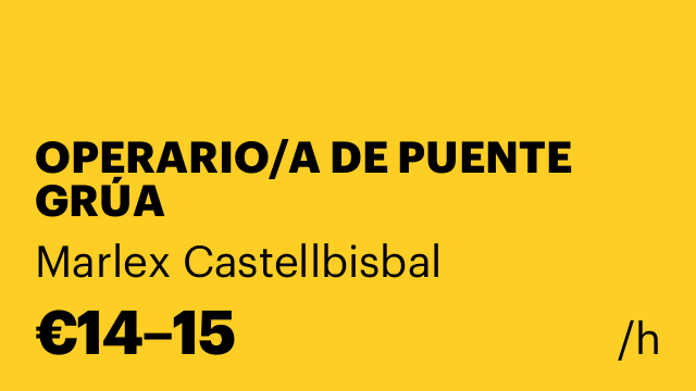 OPERARIO/A DE PUENTE GRÚA