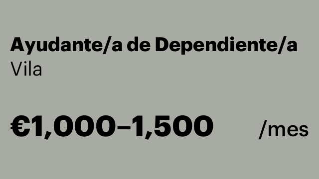 Ayudante/a de Dependiente/a