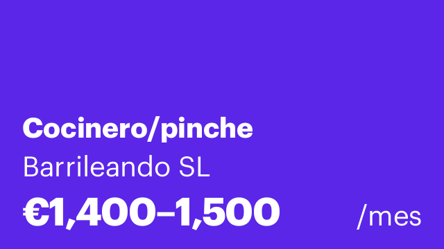 Cocinero/pinche