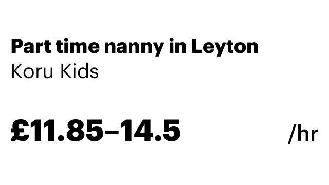 Part time nanny in Leyton
