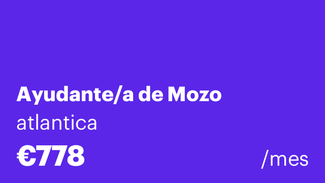 Ayudante/a de Mozo