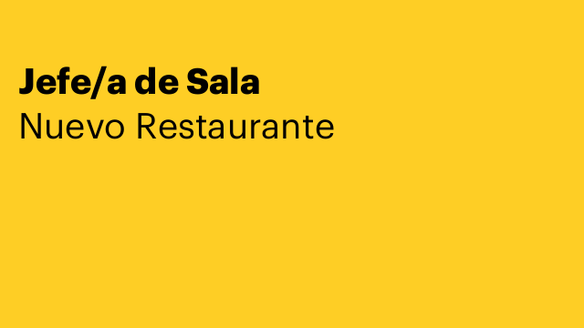 Jefe/a de Sala