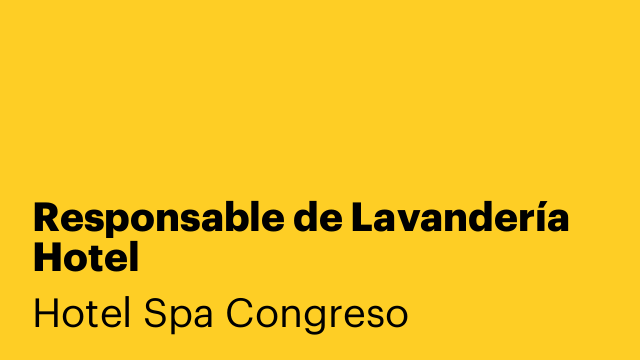 Responsable de Lavandería Hotel
