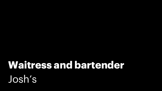 Waitress and bartender