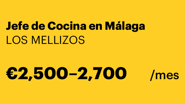 Jefe de Cocina en Málaga