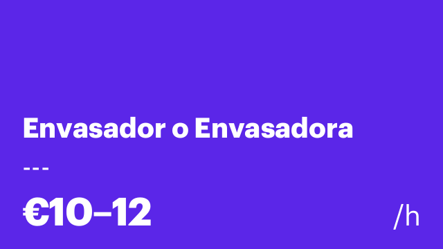 Envasador o Envasadora