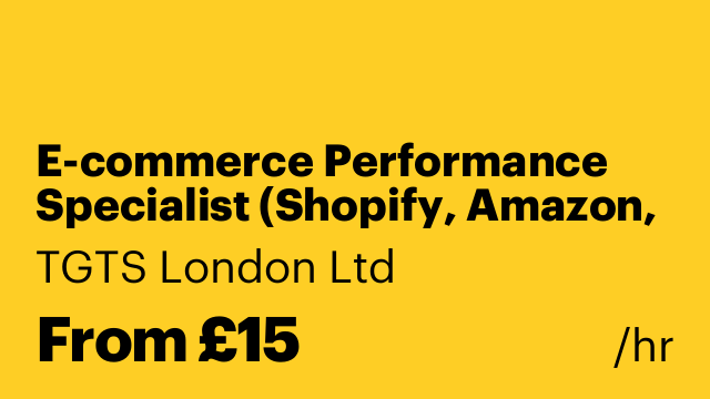 E-commerce Performance Specialist (Shopify, Amazon, eBay)