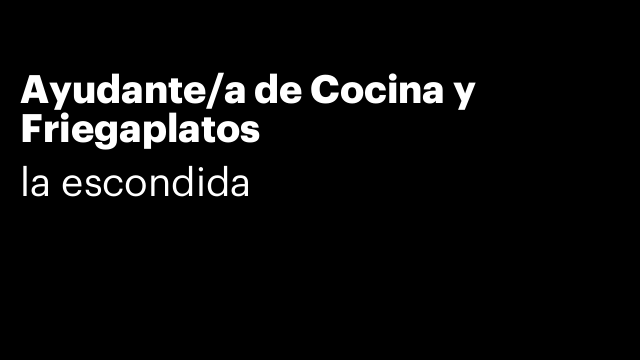 Ayudante/a de Cocina y Friegaplatos