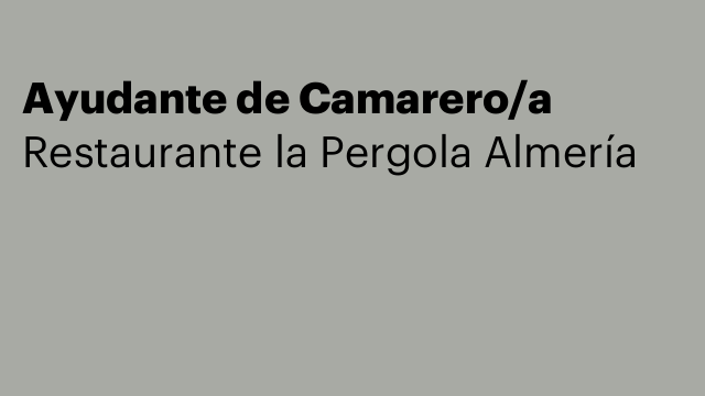 Ayudante de Camarero/a