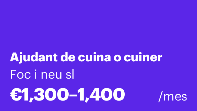 Ajudant de cuina o cuiner