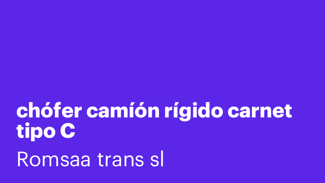 chófer camíón rígido carnet tipo C
