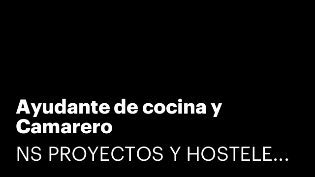 Ayudante de cocina y Camarero