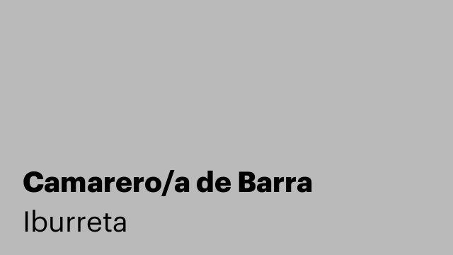 Camarero/a de Barra