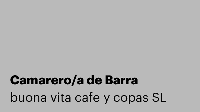 Camarero/a de Barra
