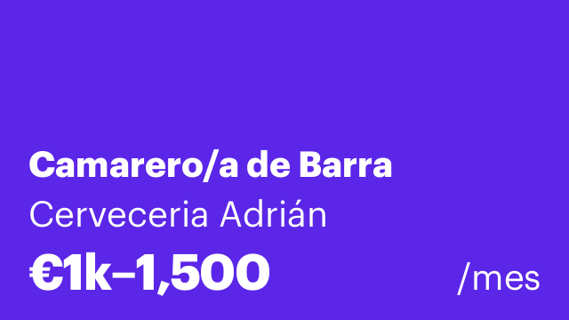 Camarero/a de Barra