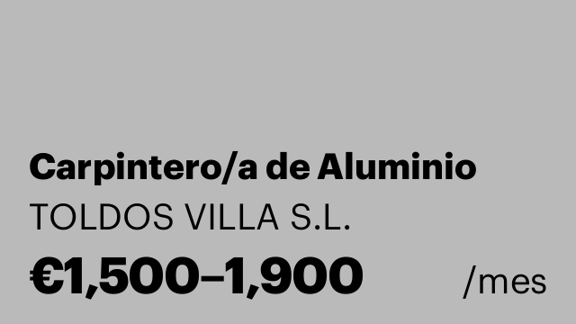 Carpintero/a de Aluminio