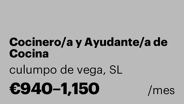 Cocinero/a y Ayudante/a de Cocina